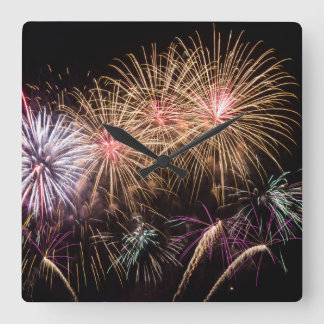 Reloj de pared de fuegos artificiales
