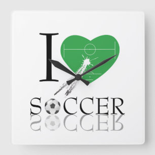 Reloj de pared de fútbol de amor