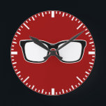 Reloj de pared de gafas con marco negro<br><div class="desc">com.</div>