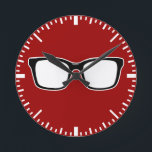 Reloj de pared de gafas con marco negro<br><div class="desc">com.</div>