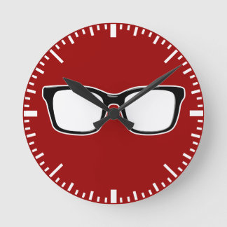 Reloj de pared de gafas con marco negro