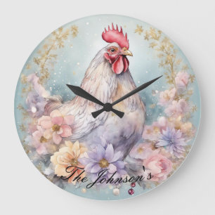 Reloj de pared de gallo de cultivo