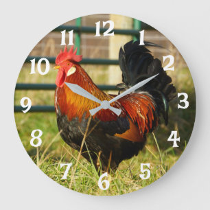 Reloj de pared de gallo ruso redondo