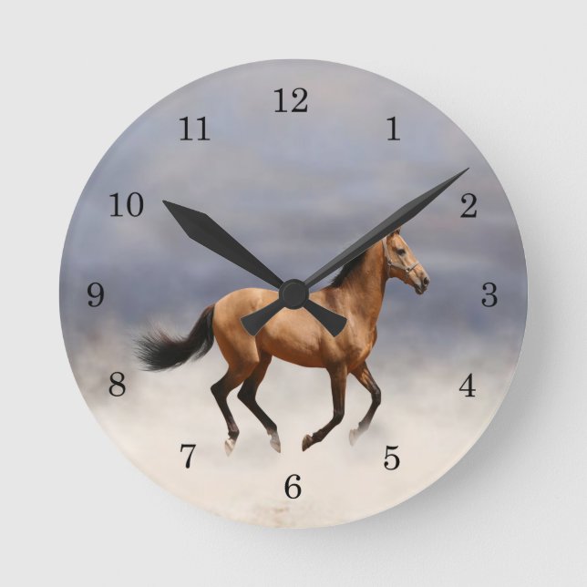 Reloj de pared de galopamiento de caballos (Anverso)