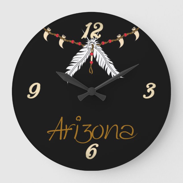 Reloj de pared de gancho de plumas de Arizona (Anverso)
