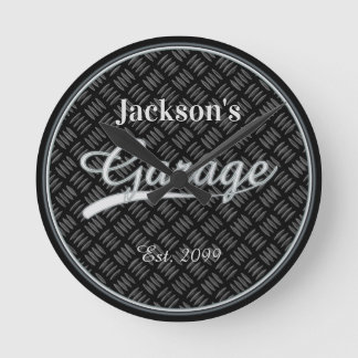 Reloj de pared de garaje gris clásico