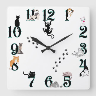 Reloj de pared de gato