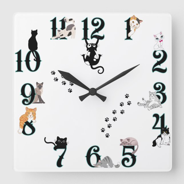 Reloj de pared de gato (Anverso)