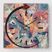Reloj de pared de gato