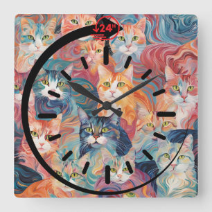 Reloj de pared de gato