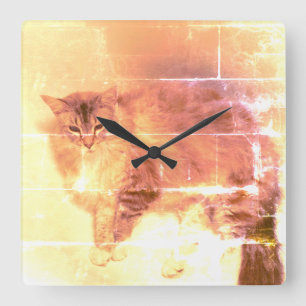 Reloj de pared de gato
