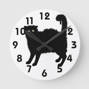 Reloj de pared de gato asustado