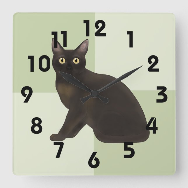 Reloj de pared de gato birmano (Anverso)