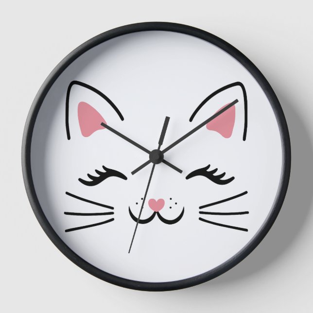 Reloj de pared de gato corto (Anverso)
