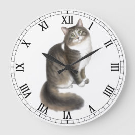 Reloj de pared de gato floffy Duffy