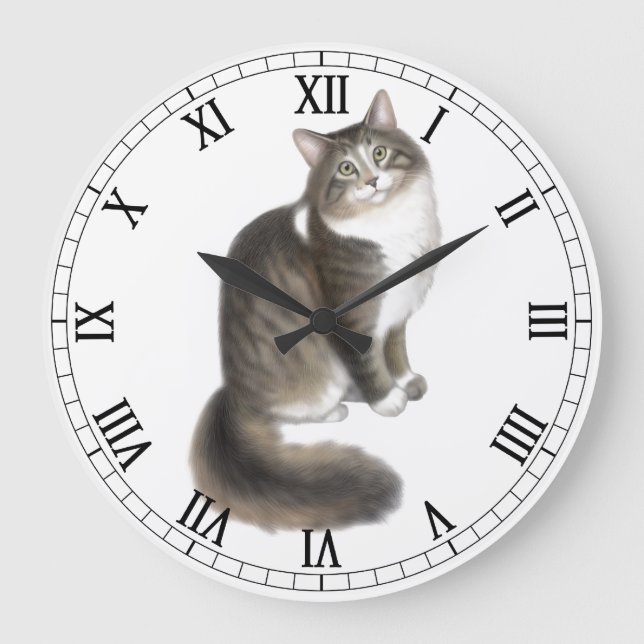 Reloj de pared de gato floffy Duffy (Anverso)