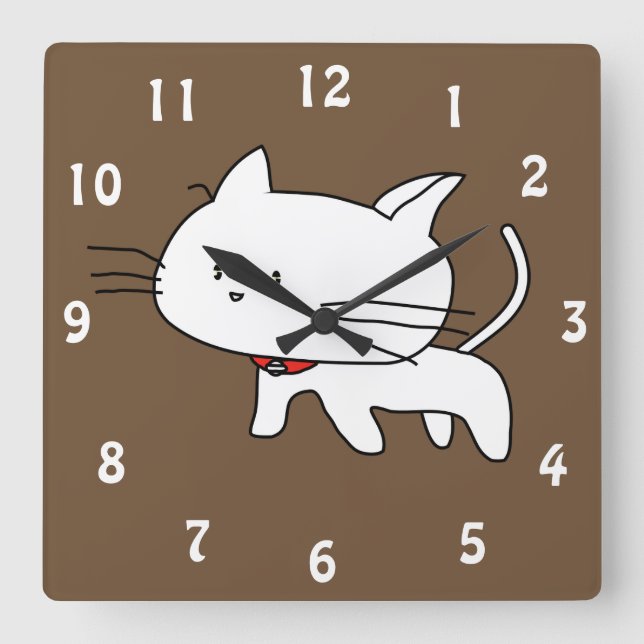 Reloj de pared de gato gitano adorable (Anverso)