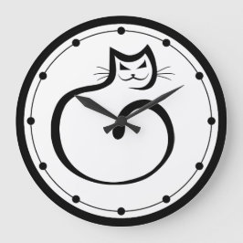 Reloj de pared de gato negro