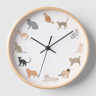 Reloj de pared de gato, reloj de pared de Ilustrac