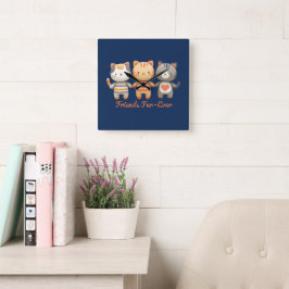 Reloj de pared de gatos lindos amigos para siempre