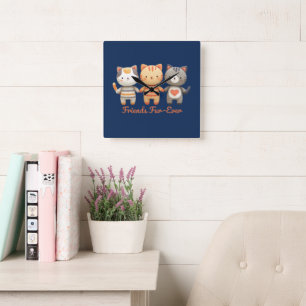 Reloj de pared de gatos lindos amigos para siempre
