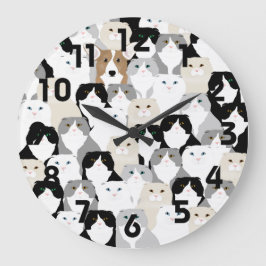Reloj de pared de gatos y perros