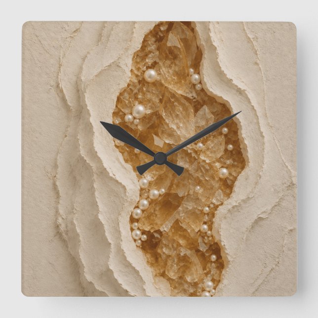 Reloj de pared de geoda abstracta de lujo (Anverso)