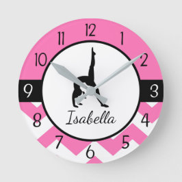 Reloj de pared de gimnasia rosa