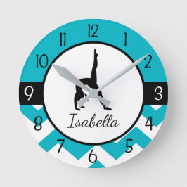 Reloj de pared de gimnasia verde azulada