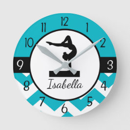 Reloj de pared de gimnasia verde azulada