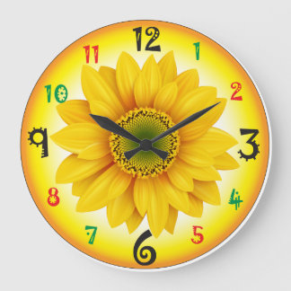Reloj de pared de girasol