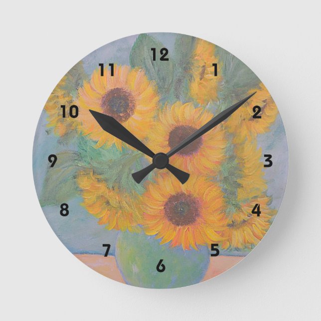 Reloj de pared de girasol (Anverso)