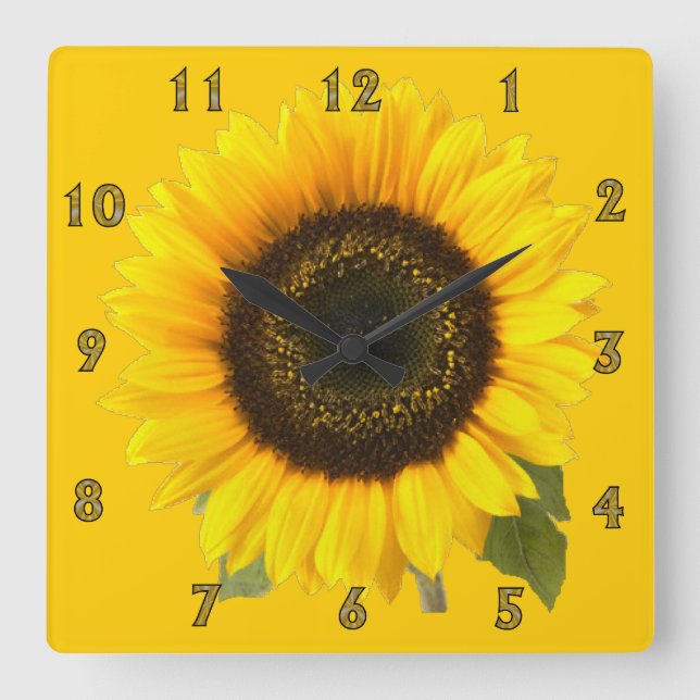 Reloj de pared de girasol (Anverso)