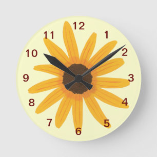 Reloj de pared de girasol amarillo