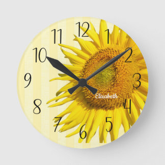 Reloj de pared de girasol hermoso y personalizado