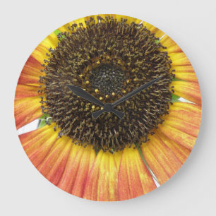 Reloj de pared de girasol naranja