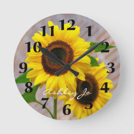 Reloj de pared de girasol personalizado