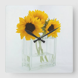 Reloj de pared de girasoles