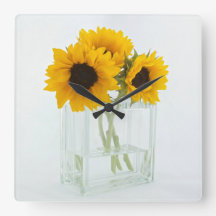 Reloj de pared de girasoles