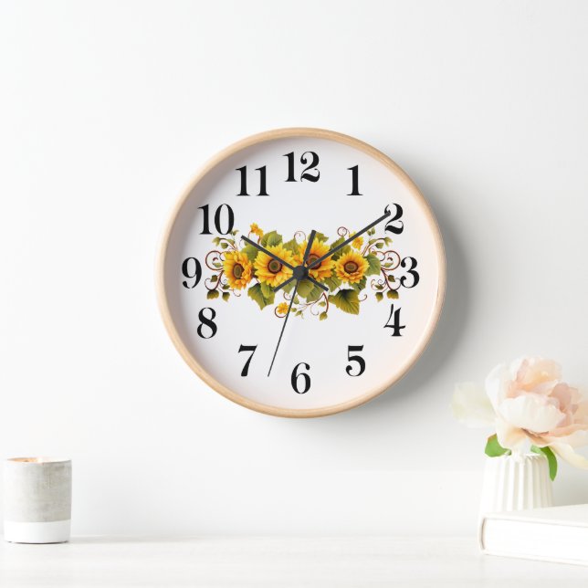 Reloj de pared de girasoles (Hogar)