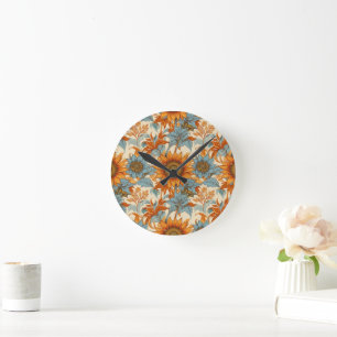 Reloj de pared de girasoles