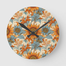 Reloj de pared de girasoles