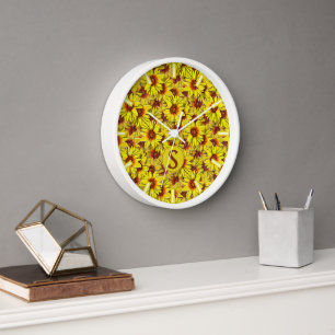 Reloj de pared de girasoles