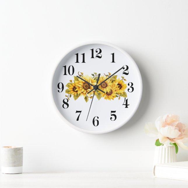 Reloj de pared de girasoles (Hogar)