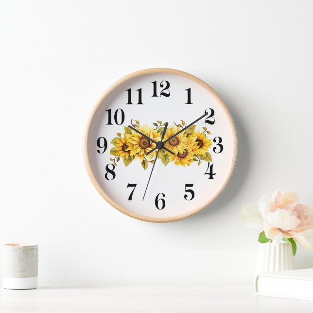 Reloj de pared de girasoles (Hogar)