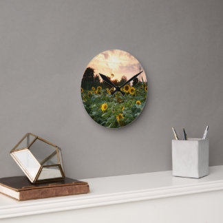 Reloj de pared de girasoles