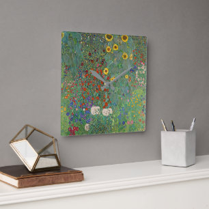 Reloj de pared de girasoles del jardín de la granj