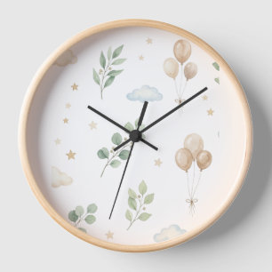 Reloj de pared de globos botánicos y dorados de eu