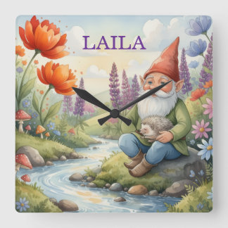 Reloj de pared de gnomo caprichoso personalizado