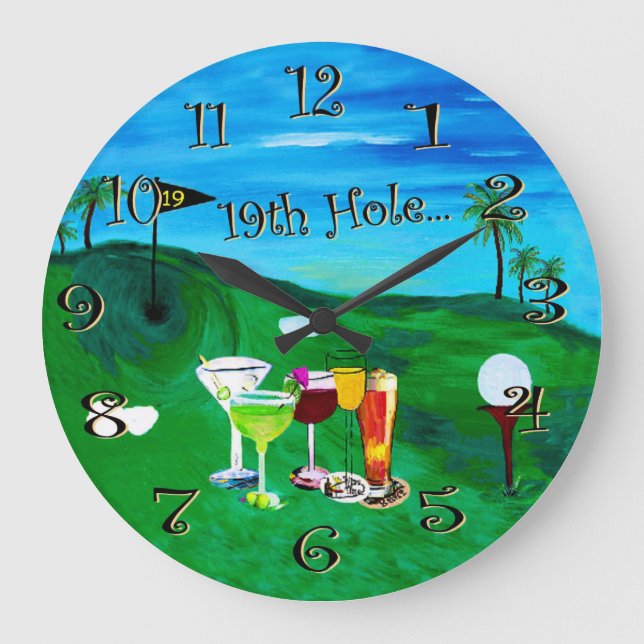 reloj de pared de golf 19.º hoyo (Anverso)
